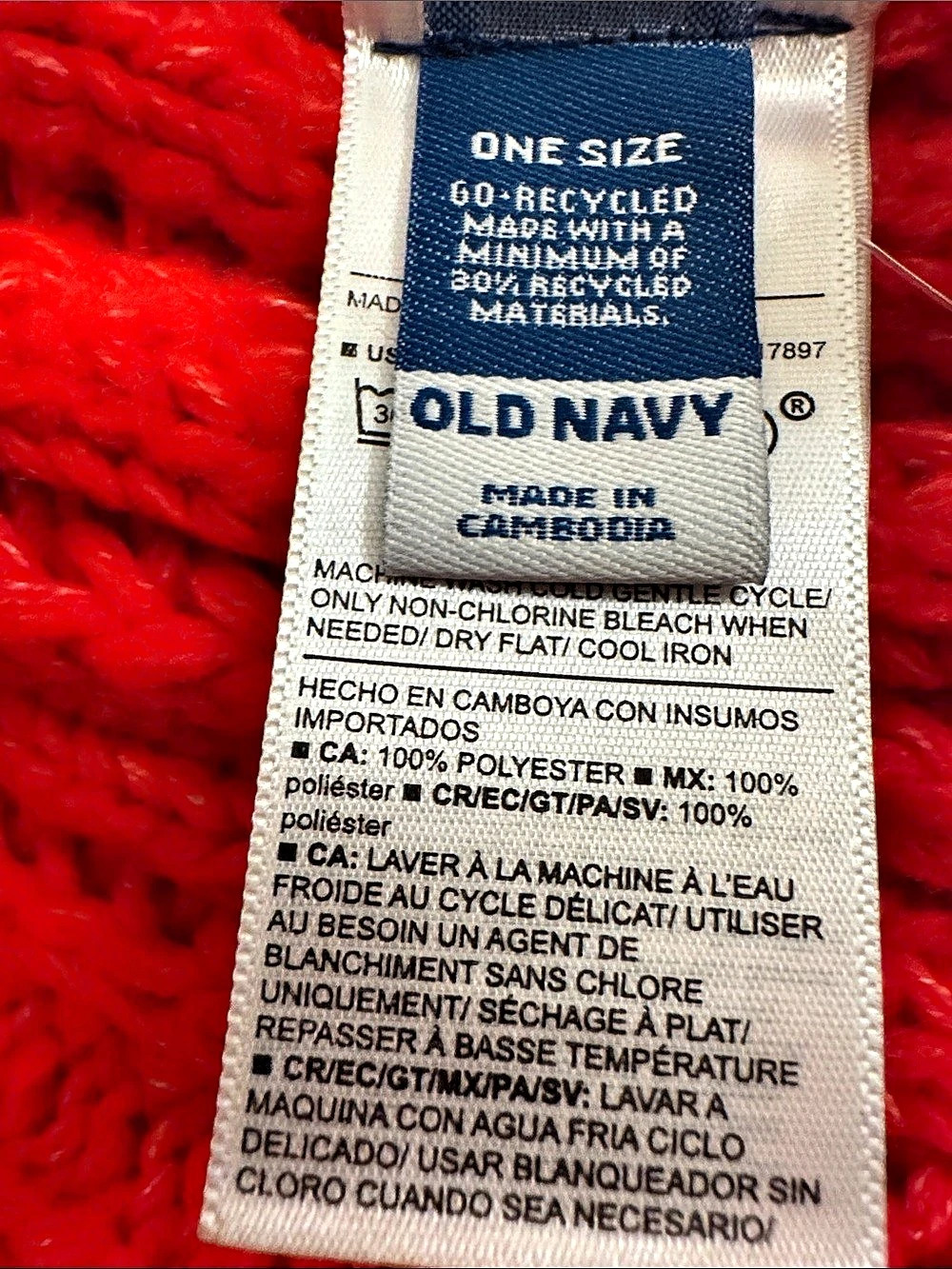 Old Navy Rib-Knit Scarf Red - Picture 2 of 2